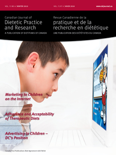 cover image Canadian Journal of Dietetic Practice and Research